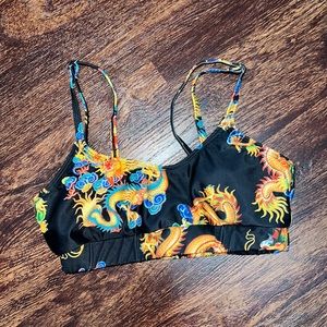 Chinese Dragon Print Bikini Top NWOT